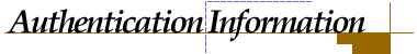 Authentication Information